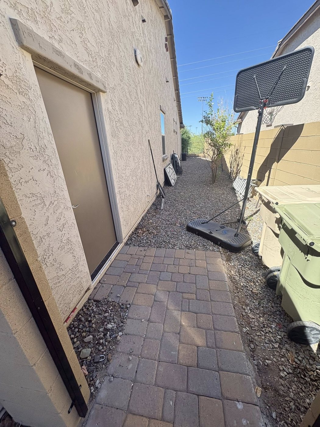 Side yard after junk removal